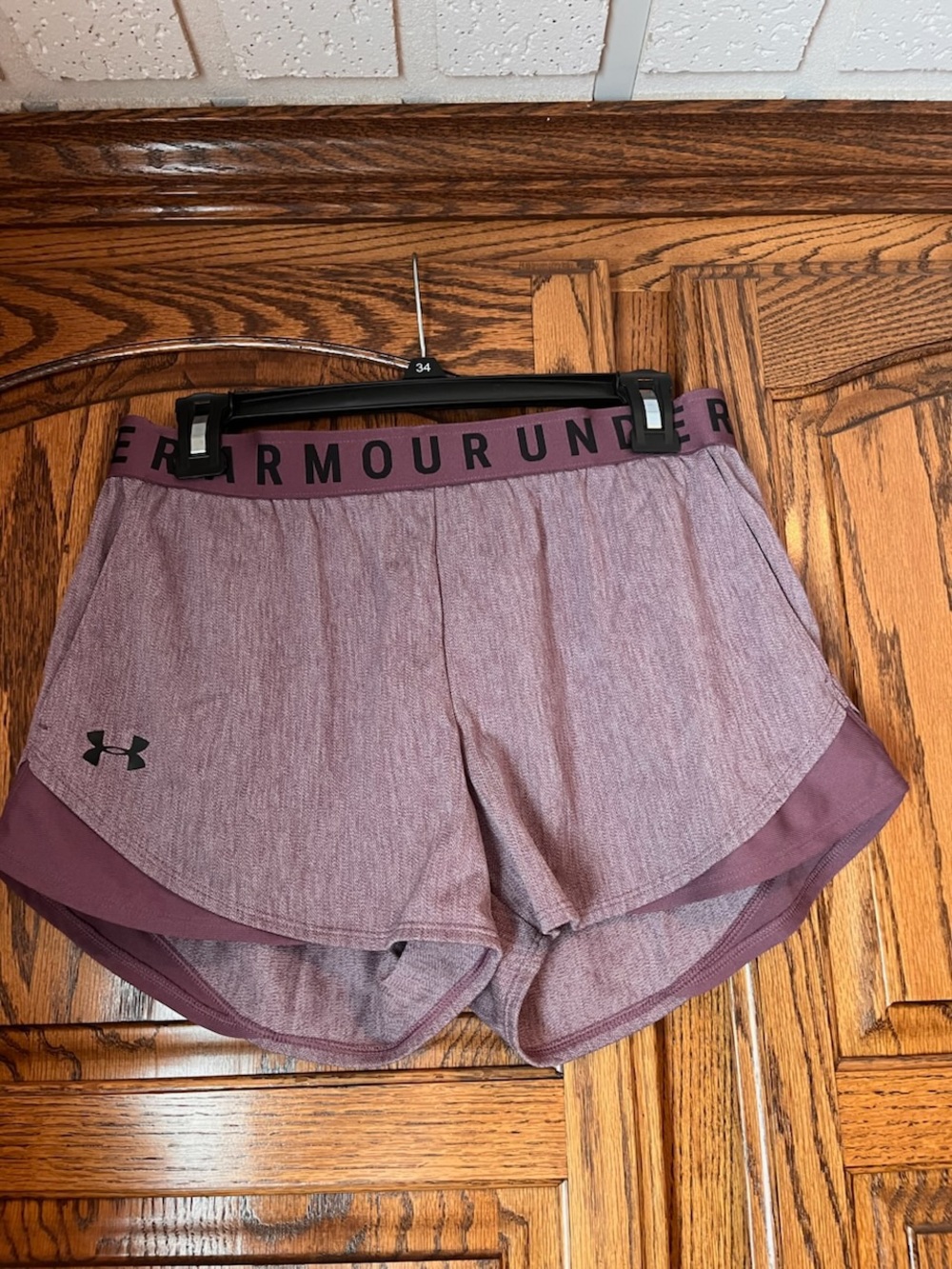 Under Armour Women's Mauve Layered Athletic Shorts